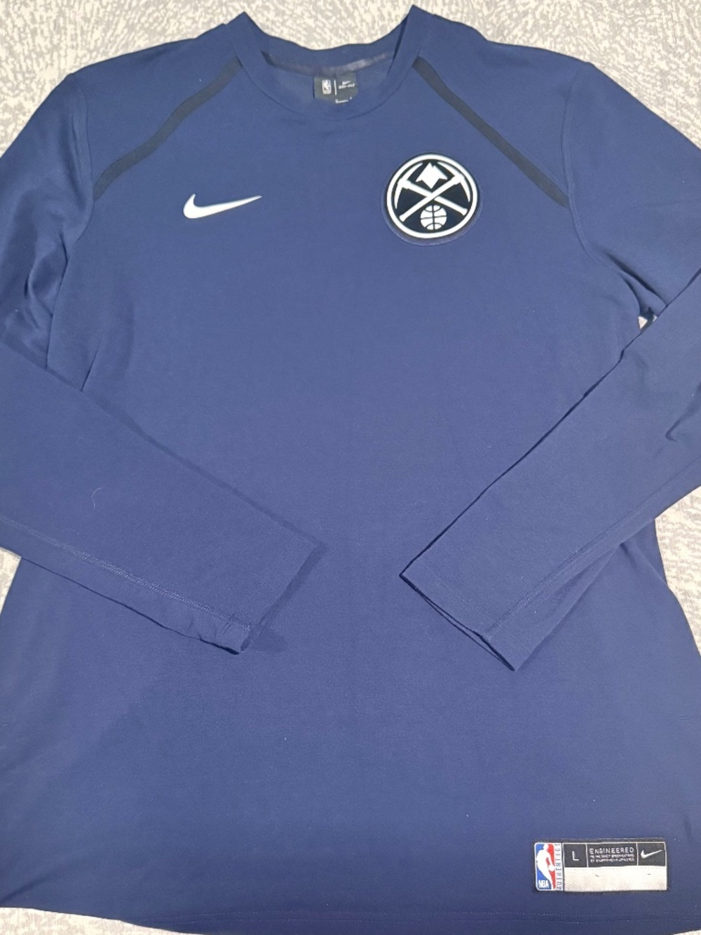 Nike NBA Denver Nuggets Dri-FIT Performance Long Sleeve Shirt - Men's Large